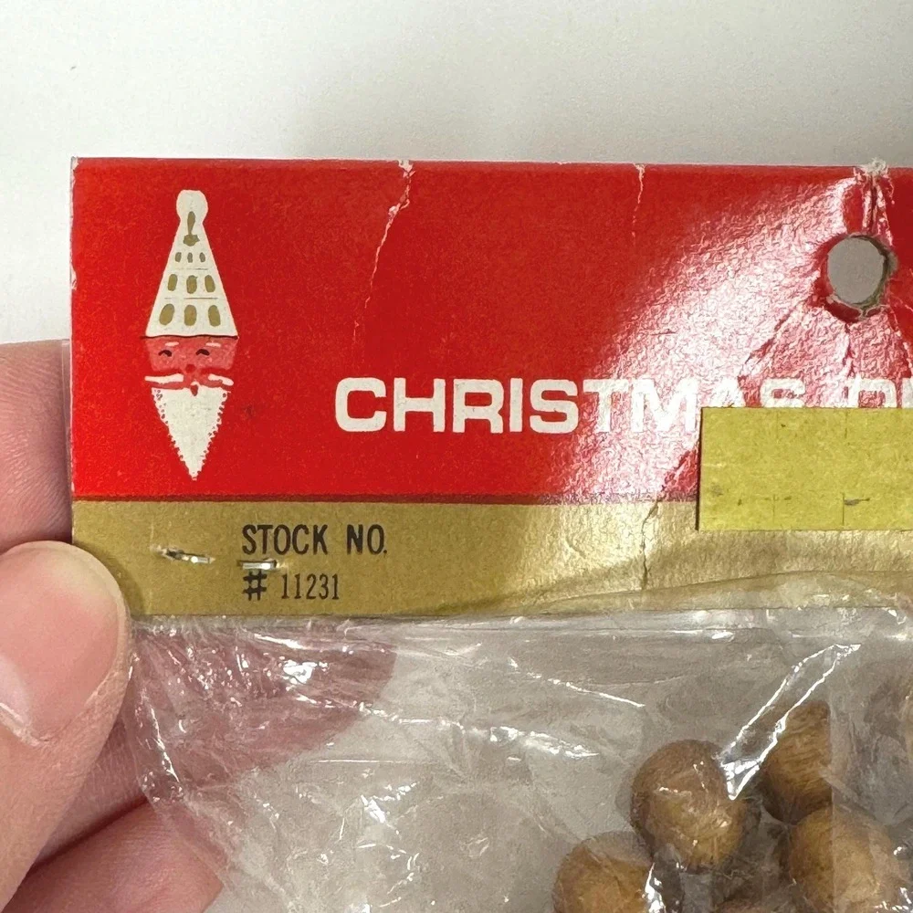 Vintage wood bead Christmas Garland
